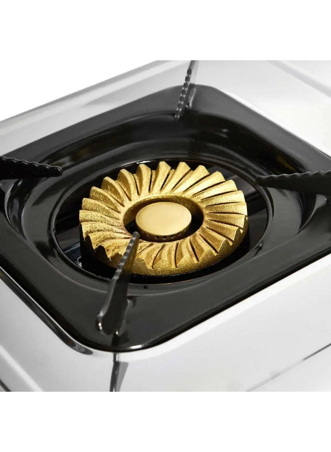 Admiral ADGS‑SS2011C 2‑Burner Gas Stove – Heavy‑Duty 100 mm Burners, Stainless‑Steel Body, Piezo Auto Ignition ADGS-SS2011C Silver/Red - Image 3