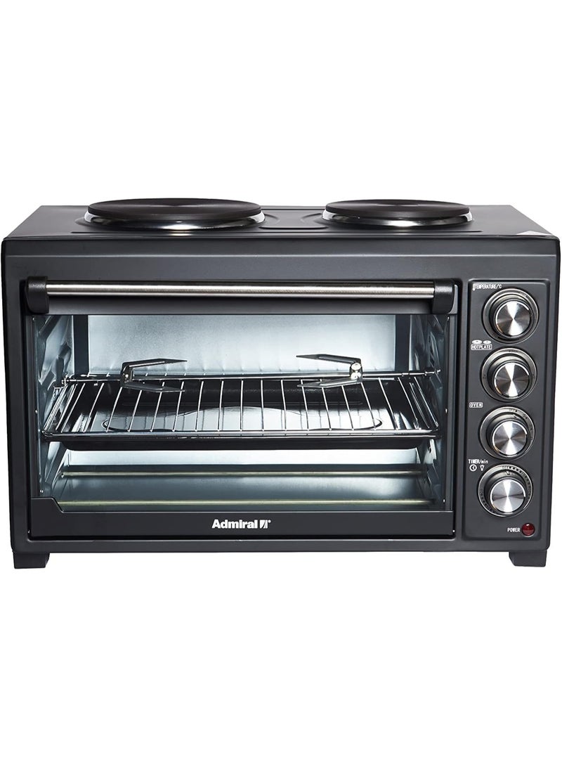 Admiral ADEO45NBSCP‑HP 45 L Electric Oven with Dual Hot Plates, Convection & Motorized Rotisserie – 2800 W 45 L 2000 W ADEO45NBSCP-HP Black - Image 1