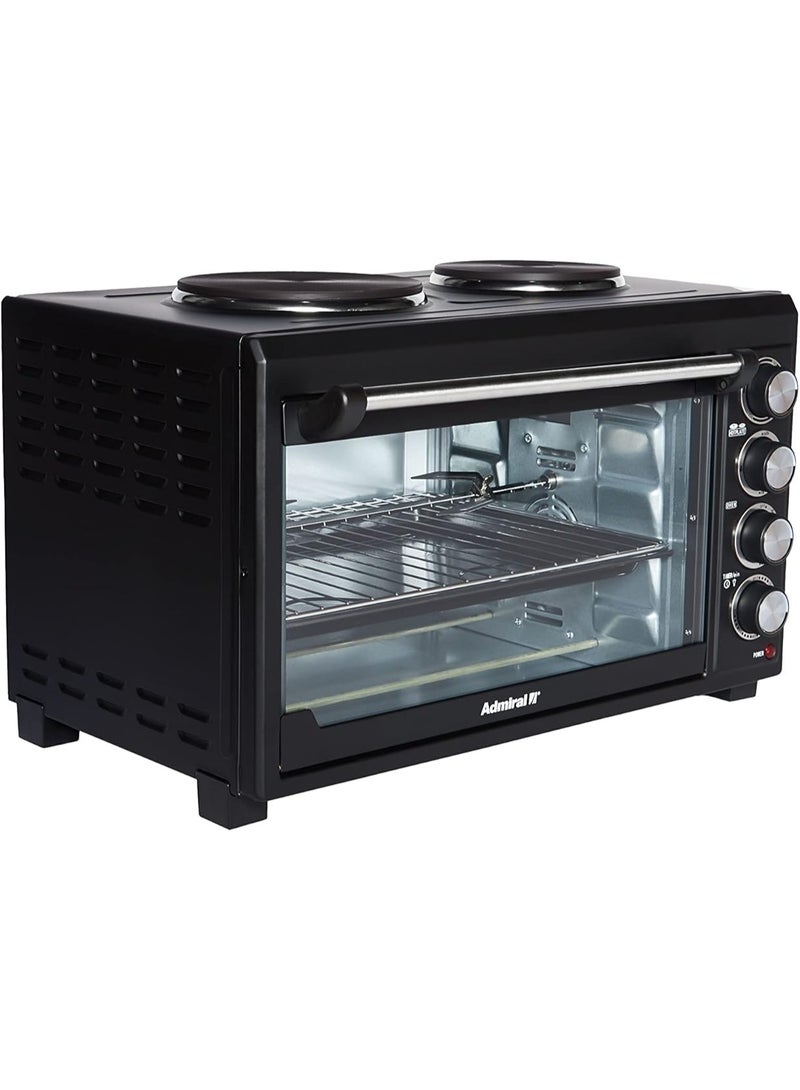 Admiral ADEO45NBSCP‑HP 45 L Electric Oven with Dual Hot Plates, Convection & Motorized Rotisserie – 2800 W 45 L 2000 W ADEO45NBSCP-HP Black - Image 2