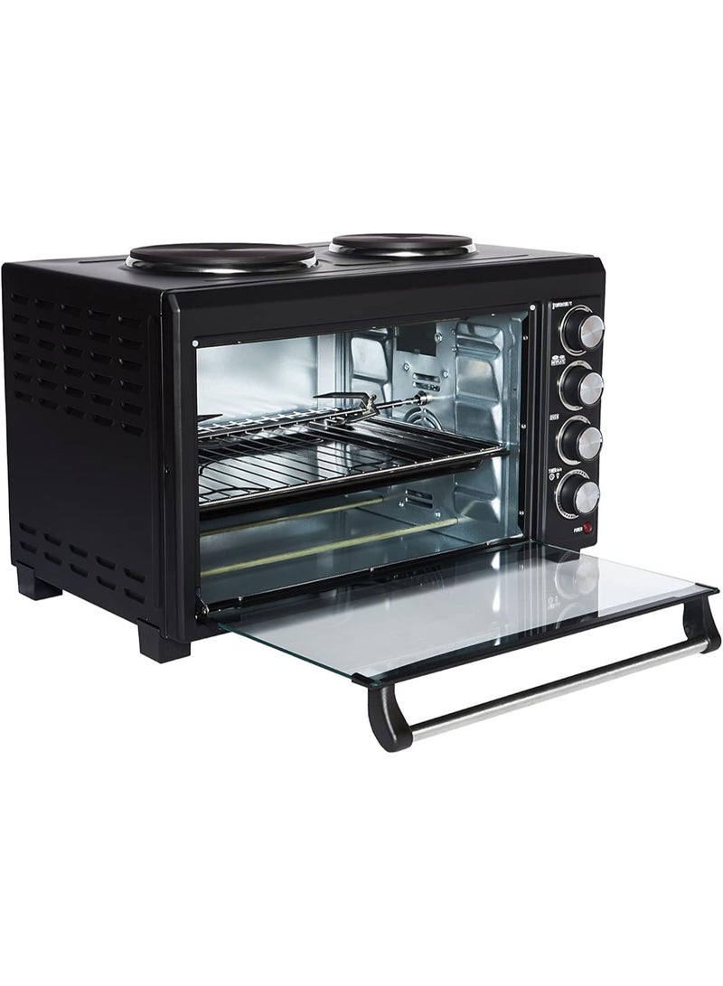 Admiral ADEO45NBSCP‑HP 45 L Electric Oven with Dual Hot Plates, Convection & Motorized Rotisserie – 2800 W 45 L 2000 W ADEO45NBSCP-HP Black - Image 3