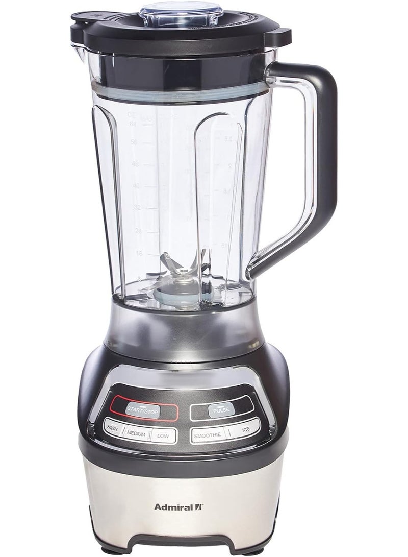 أدميرال Admiral ADBL1815SS 1.8 L Blender – 1200W Power, Stainless-Steel Blades, Plastic Jug, 3 Speeds 1200 W ADBL1815SS Silver/Black - Image 1