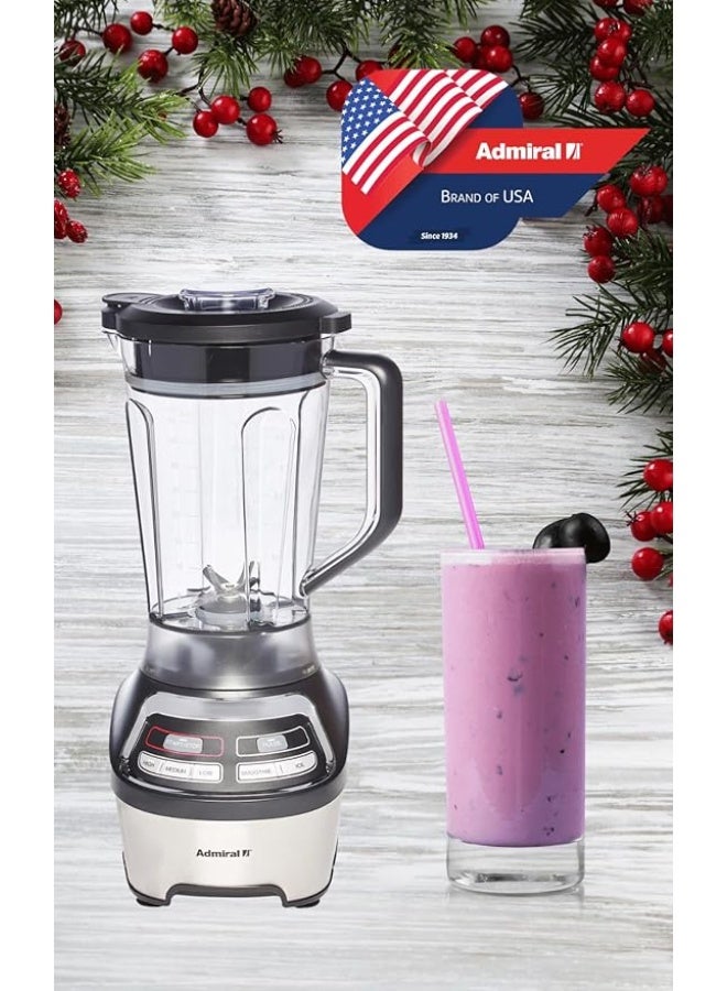 أدميرال Admiral ADBL1815SS 1.8 L Blender – 1200W Power, Stainless-Steel Blades, Plastic Jug, 3 Speeds 1200 W ADBL1815SS Silver/Black - Image 2