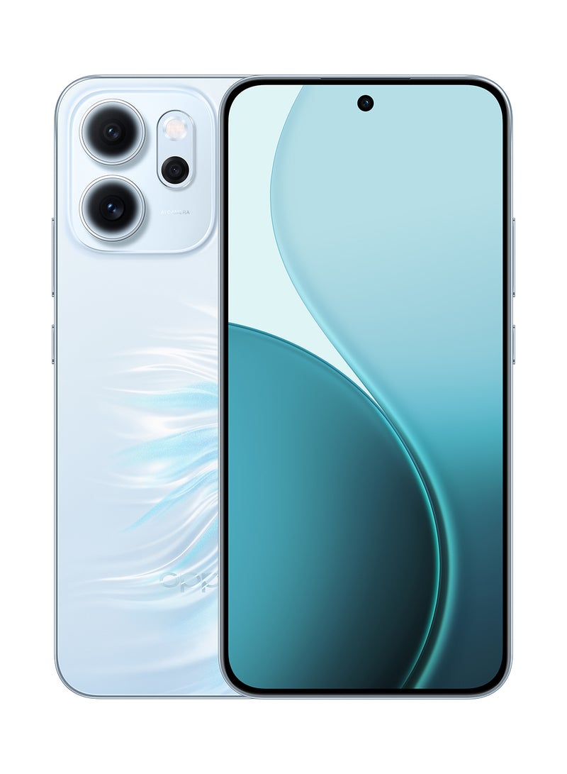 أوبو Reno14 F AI Phone Dual SIM 5G Blue 12GB RAM 512GB + OPPO Enco Buds3Pro + 12 Month (Liquid + Screen Protection) Warranty - Middle East Version  - Image 3