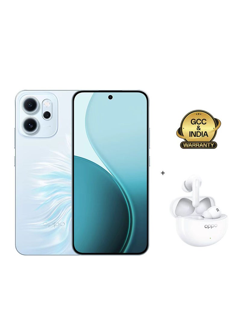 OPPO Reno14 F AI Phone Dual SIM 5G Opal Blue 12GB RAM 512GB + OPPO Enco Buds3Pro - Middle East Version - Image 1