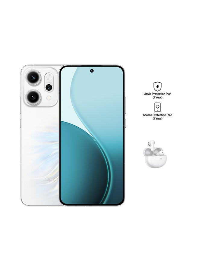 أوبو Reno14 Pro AI Phone Dual SIM 5G White 12GB RAM 512GB OPPO Enco Air4 + 12 Month (Liquid + Screen Protection) Warranty - Middle East Version  - Image 1