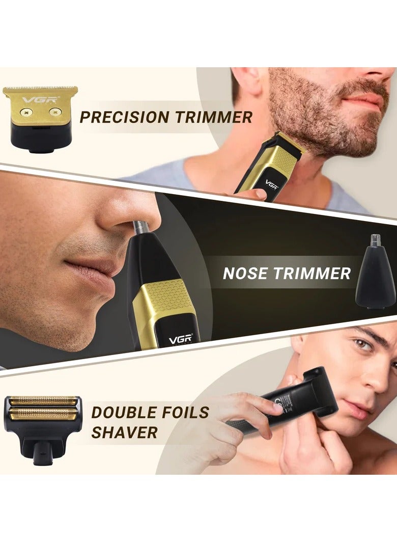 في جي آر VL-366 Limited Edition Professional 3 in 1 Grooming Kit, (Gold) Gold  - Image 2