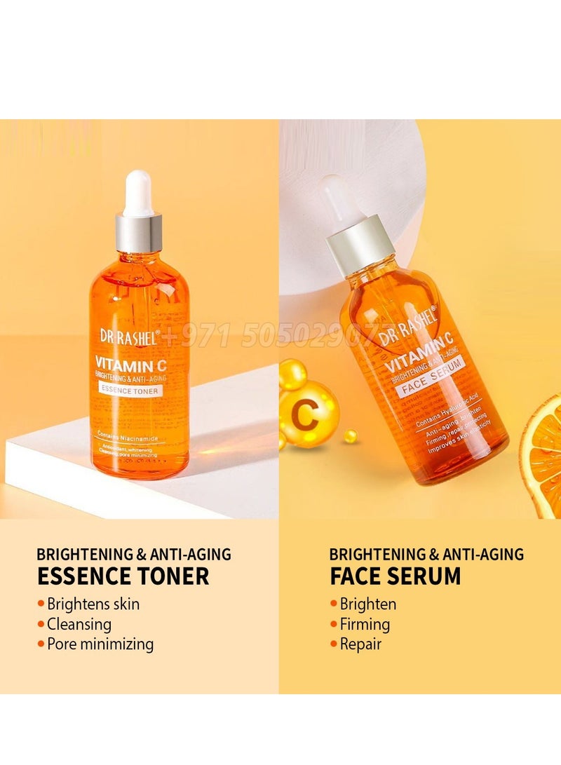دكتور راشيل Vitamin C Skin Care Set with Toner Serum Cream Cleanser and Cleansing Milk with Free Vitamin C Soap Brightening Moisturizing - Image 5