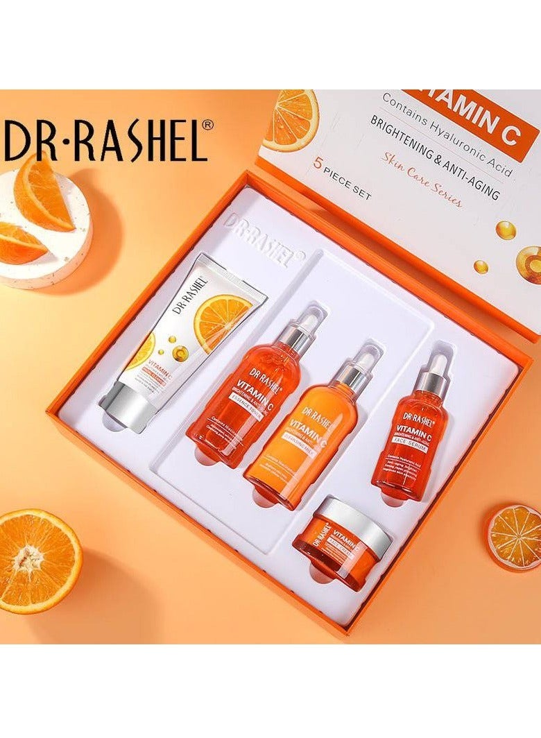 دكتور راشيل Vitamin C Skin Care Set with Toner Serum Cream Cleanser and Cleansing Milk with Free Vitamin C Soap Brightening Moisturizing - Image 2