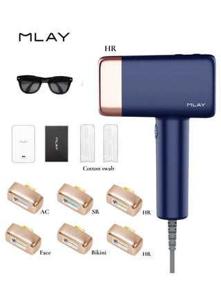 جهاز إزالة الشعر IPL T14 7 في 1، تبريد بالليزر 3℃، 500,000 ومضة 0.5 ثانية/ومضة، جهاز إزالة شعر غير مؤلم لإزالة حب الشباب/تجديد البشرة لكامل الجسم، البيكيني، الوجه، الذراع، الإبط، الظهر، الساق