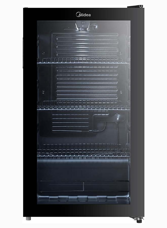 Midea Freestanding Single Door Wine Cooler With 150L Gross & 93L Net Capacity, Air-Cooled Thermostatic Wine Cabinet, Compact Beverage Cooler With Glass Door, Recessed Handle, Black - MDRW150FGG22AE 150 L 220 kW MDRW150FGG22AE black - Image 1