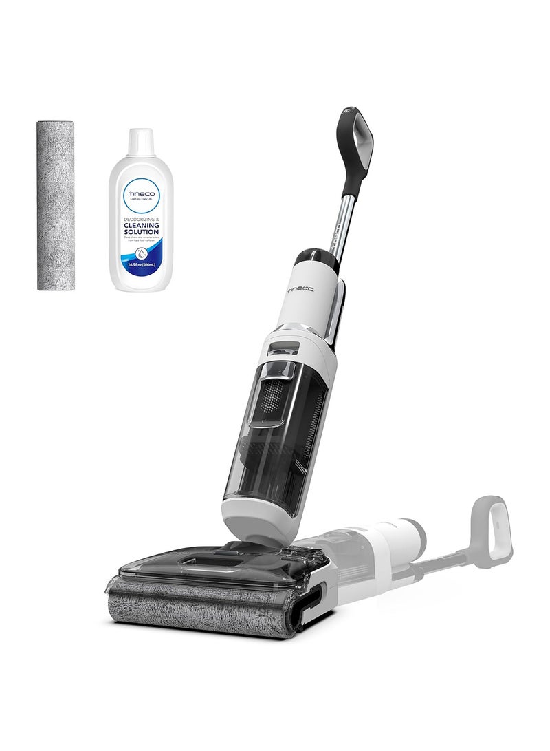 Tineco Floor One Stretch S6 Pro Series Wet/Dry Vacuum Cleaner, 180° Flat Design Suction Mop 13 cm Lying Height, 70°C 5min FlashDry Self-Cleaning, 3-Sided Edge Cleaning, 40 Minutes Running Time Cleaning Under 0.8 L 220 W FW421300UK White & Gray - Image 1