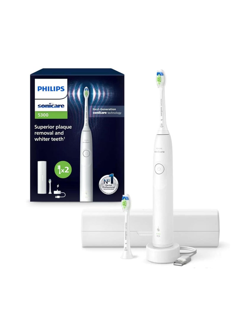 Philips Sonicare 5300 Electric Toothbrush HX7108/03 With Case + 2 Head, Next Generation Sonicare Technology - White - Image 1