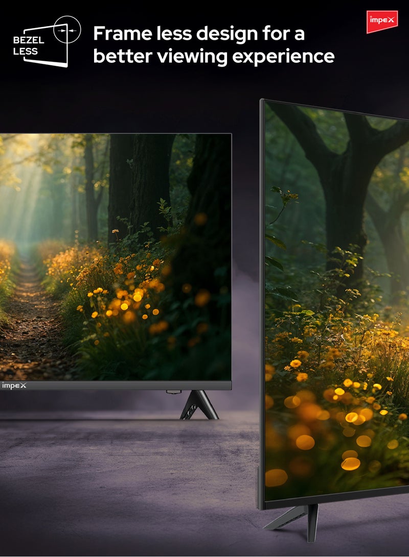 Impex 50 Inch QLED Smart TV (Android 14, Frameless Design, Quad-Core, 8GB Storage, 1GB RAM Super Slim HDMI & USB Ports A+ Panel, Energy Saving Wide Viewing Angle Gloria50Q black  - Image 4