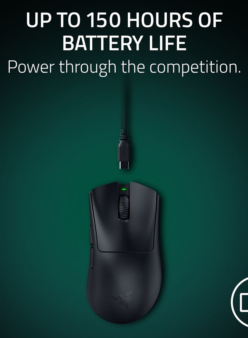 RAZER DeathAdder V4 Pro 56g Ultra-lightweight Wireless Ergonomic Esports Mouse: HyperSpeed Wireless Gen-2, Focus Pro 45K Optical Sensor Gen-2, 6 Programmable Buttons, Optical Switches Gen-4 - Black - Image 3