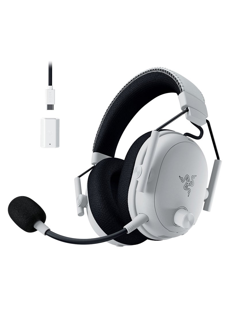 RAZER BlackShark V3 Pro Wireless ANC Gaming Headset for PC: Full Band Mic - 50mm Drivers - 2.4 GHz, Bluetooth, USB, 3.5mm - Works with Mac, PS5, Nintendo Switch, Smartphone - 70 Hr Battery - White - Image 1