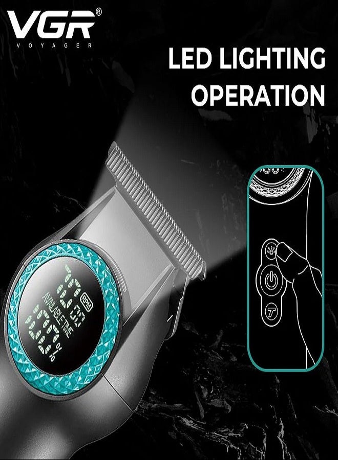 VGR V-990 Ultra-Premium Zero Gapped Professional 8000 RPM 2 Speed Hair Trimmer Ceramic & Powder Metallurgic Blade Digital Display 2000mAh Lithium battery Cord/Cordless type-C USB charge 200 Min multicolour  - Image 2