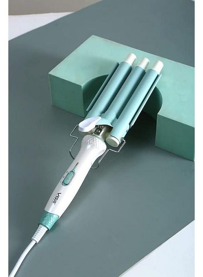 في جي آر V-595 Professional Electric Hair Curler | Stylish Hair Styling 3 Barrel Professional Hair Curler with 220° C Max Heat Setting multicolour  - Image 3