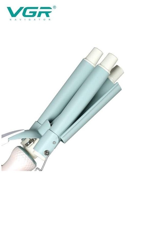 في جي آر V-595 Professional Electric Hair Curler | Stylish Hair Styling 3 Barrel Professional Hair Curler with 220° C Max Heat Setting multicolour  - Image 5