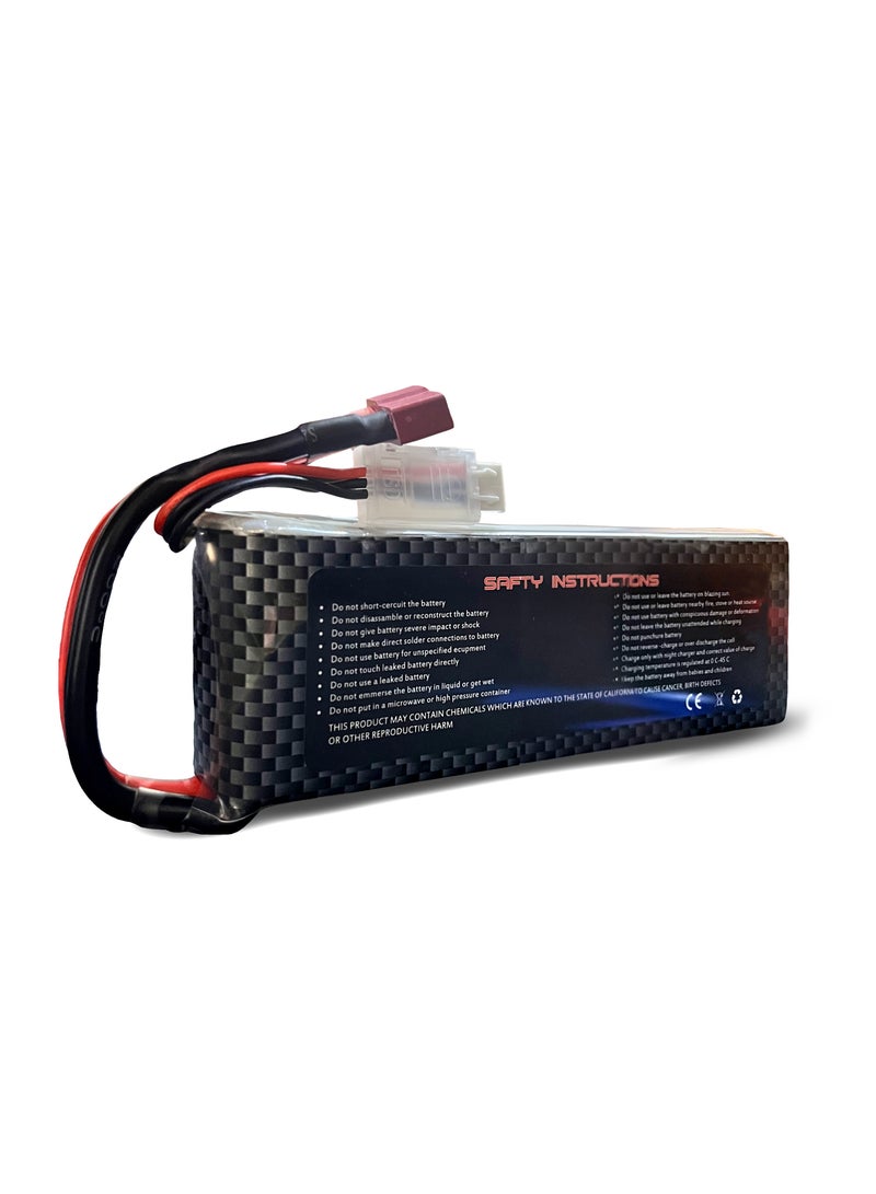 مايتويز بطارية ليثيوم بوليمر 2S سعة 6500 مللي أمبير 7.4 فولت 40C مع موصل ديانز تي متوافق مع سيارات RC بمقياس 1/8 و 1/10، سيارات RC، شاحنات RC، قوارب RC - Image 3