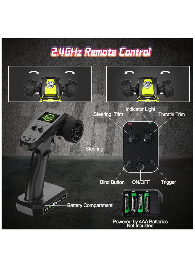 MYTOYS Bonzai RC Truck 1:12 Scale Remote Control Car - 48+KM/h High Speed 4x4 Off Road Monster Trucks Hobby Grade with 1500mAh Rechargeable Battery, LED Headlight All Terrain High Speed RC Car - Image 5