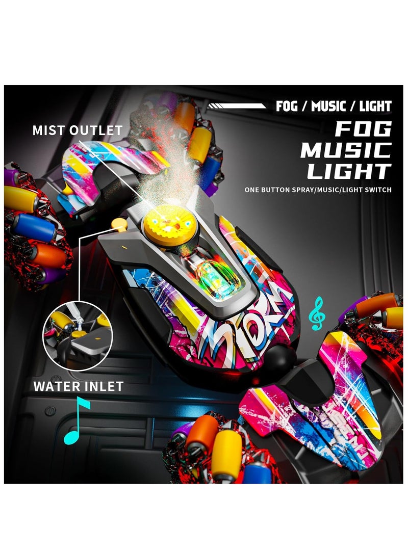 مايتويز سيارة استعراض عن بعد 4WD بحساسات الإيماءات، لعبة سيارة تحكم عن بعد، مع أضواء وموسيقى ورذاذ، 4WD تدور 360° على جميع التضاريس، ألعاب للأطفال، سيارة RC للأطفال - Image 2