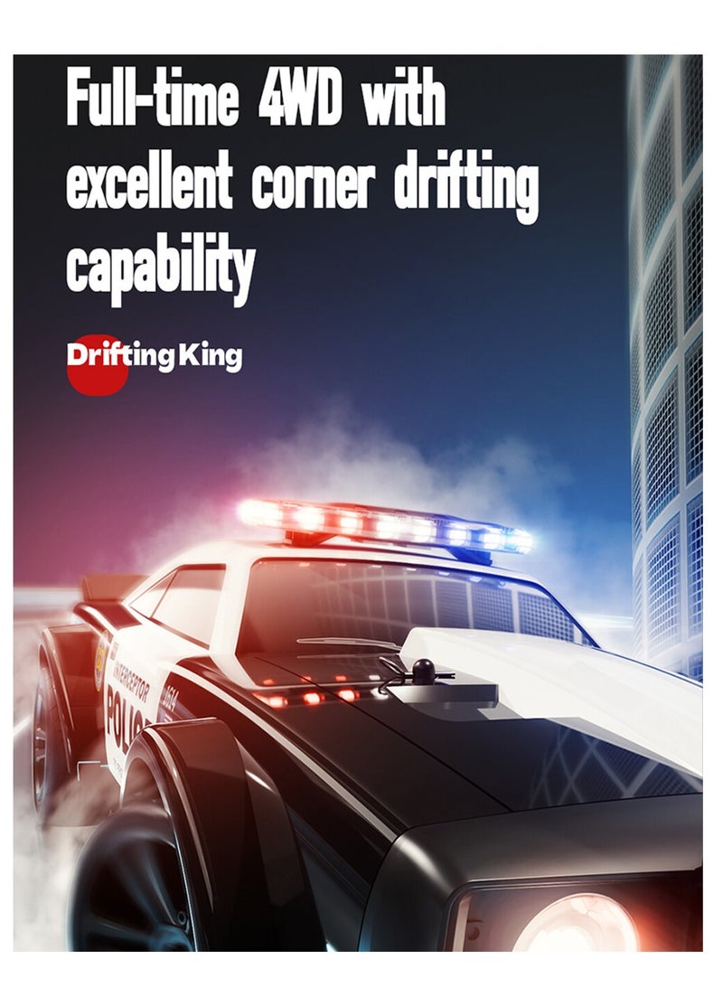 مايتويز سيارة انزلاق عن بعد SG1614 2.4GHz مقياس 1:16 4WD عالية السرعة نموذج سيارة شرطة انزلاقية مزودة بأضواء رائعة وإطارات انزلاقية - Image 5