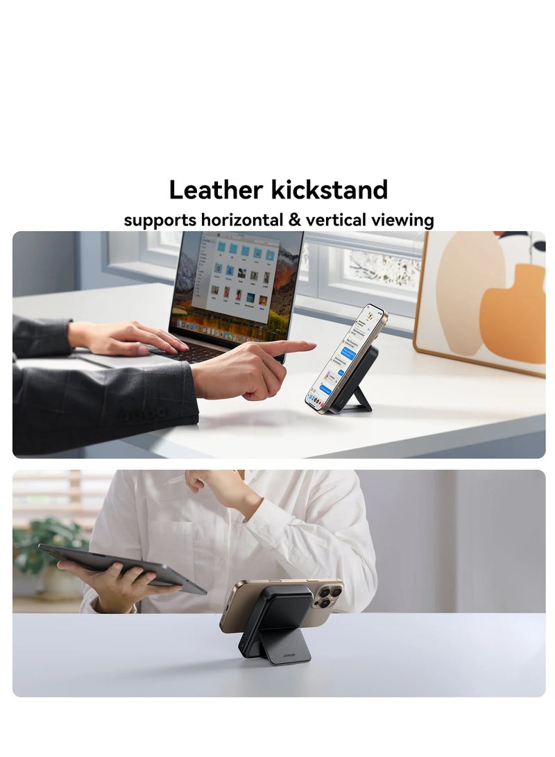 JOYROOM 10000 mAh JR-PBM11 22.5W Qi2 Magnetic Wireless Power Bank with Holder black - Image 2