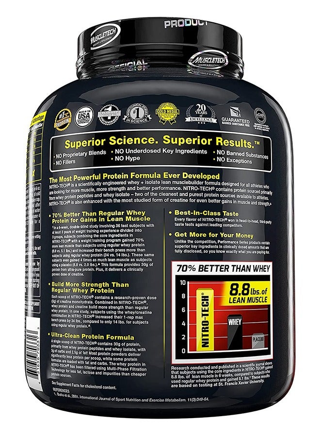 MuscleTech NitroTech Whey Protein Isolate & Peptides with Cookies and Cream 4lb - Image 2