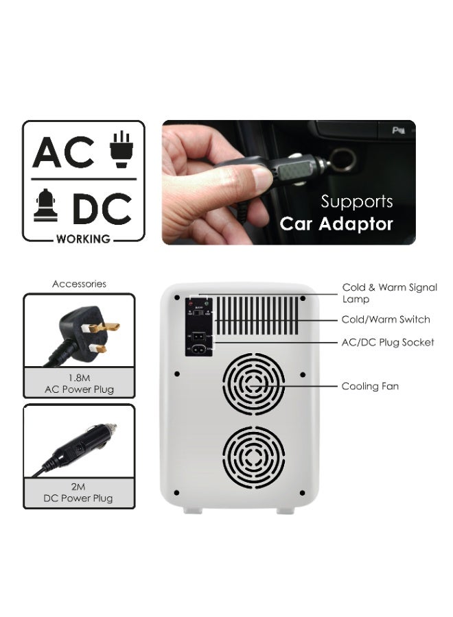 Sanford 2-in-1 Mini Refrigerator 10L Capacity, Cool & Warm Functions, Portable with Handle & Car Adaptor Support, Your Powerful Companion for Home, Office & Travel 10 L SF1715MRF White - Image 4