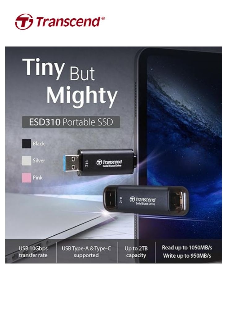 Transcend 512GB USB 10Gbps ESD310 Portable SSD Solid State Drive |TS512GESD310S | Sliver 512 GB - Image 3