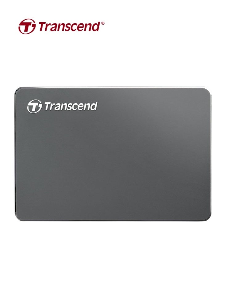 Transcend Extra Slim StoreJet 25C3N 1TB External Portable Hard Drive | TS1TSJ25C3N | Aluminum 1 TB - Image 1