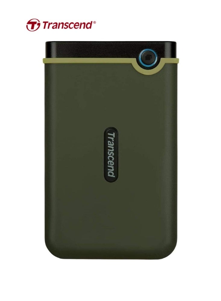 Transcend StoreJet 1TB External HDD - USB 3.1 Gen1 | Excellent Anti-Shock Protection | One Touch auto Backup | TS1TSJ25M3G 1 TB - Image 1