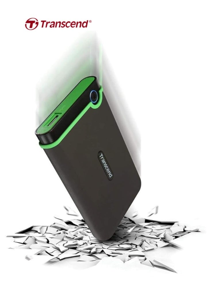 Transcend StoreJet 1TB External HDD - USB 3.1 Gen1 | Excellent Anti-Shock Protection | One Touch auto Backup | TS1TSJ25M3G 1 TB - Image 3