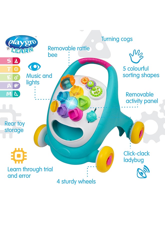 playgro Sensory Explorer Music and Lights 8+ Activity Walker – Engaging Baby Toy For Development and Sensory Play, Learning Toys 6-12 Months, Educational Present for 1 Year Old, Push Walker Gift With Wheels for Infant Boys Girls - Image 4