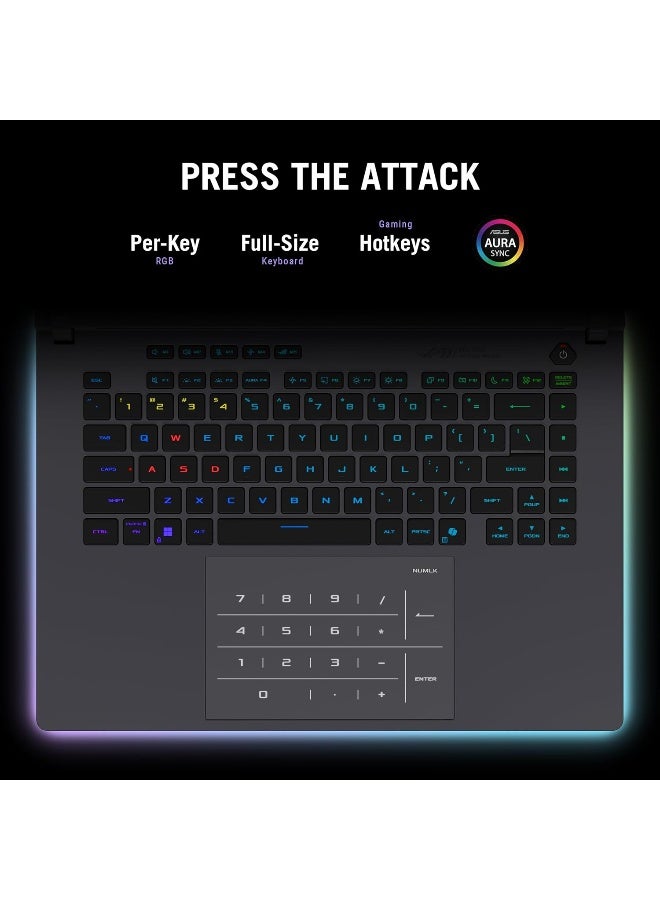 ASUS ROG Strix G16 (2025) Gaming Laptop, 16” ROG Nebula Display 16:10 2.5K 240Hz/3ms, NVIDIA® GeForce RTX™ 5070 Ti GPU, Intel® Core™ Ultra 9 275HX Processor, 64GB DDR5, 2TB SSD, Wi-Fi 7, Win11 Pro,  + Life Time Office 2024 English/Arabic Eclipse Grey - Image 2