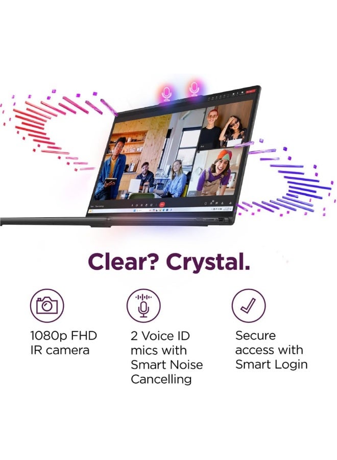 لينوفو (Upgraded Version) Lenovo 2024 Yoga 7i 2-in-1 AI Laptop, 16" WUXGA Touch, Intel 12-Core Ultra 7 155U (Beat i7-1355U), 16GB LPDDR5X RAM, 2TB SSD, Backlit, FP, FHD IR Webcam, AI Copilot, Windows 11 Home, English Storm Grey - Image 3