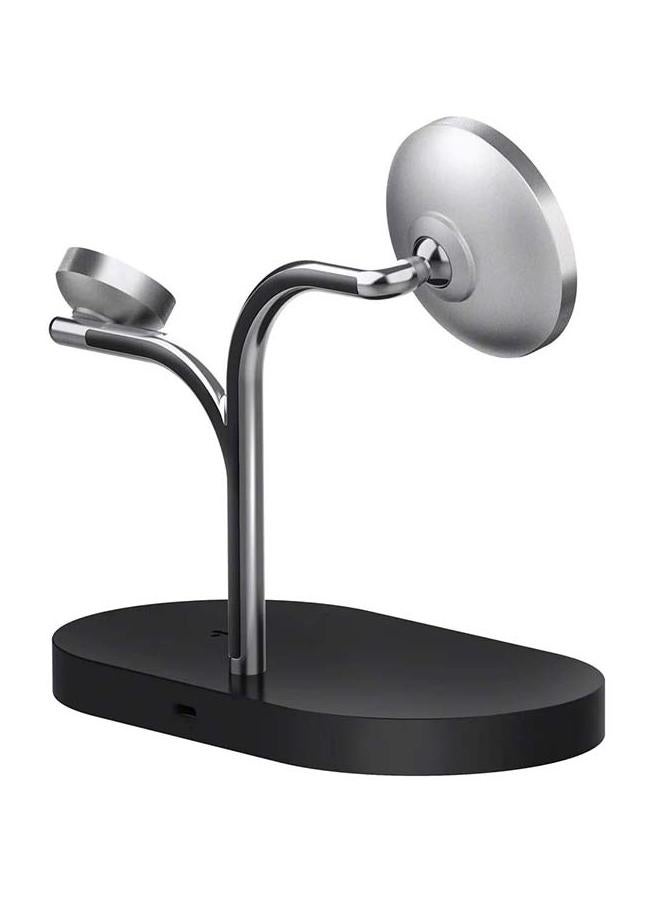 Samsung 3-in-1 Wireless Charger, 15W Qi2 Fast Charging Stand With 45W Travel Adapter And 1m Cable – For Phone, Watch And Earbuds - Black Silver - Image 5