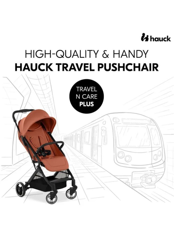 هوك Hauck Travel N Care Plus Baby Buggy Stroller – Lightweight (7.2 kg when fold & 25 kg On Go - 22 kg Child + 3 kg Basket), Reclining Seat, UV Protection 50+, One-Hand Fold, Cork - Image 2