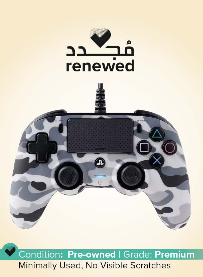 nacon Renewed - Wired Compact Controller For PlayStation 4 Camo Grey - Image 1