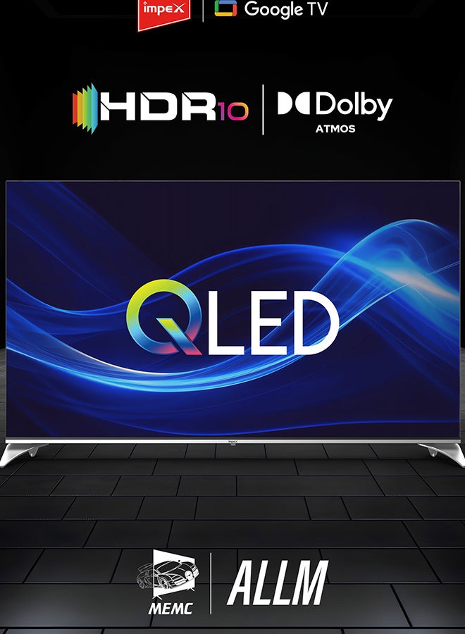 إمبكس 55 Inch QLED Google TV | 4K Ultra HD, Dolby Vision & Atmos | Google Assistant | Voice Control Remote | Bluetooth, WiFi, HDMI, USB, AV Input, Optical, ALLM | 2GB RAM/8GB ROM | Wide Viewing Angle | Great for Gaming | Evoq55QLC Evoq55QLC black - Image 3