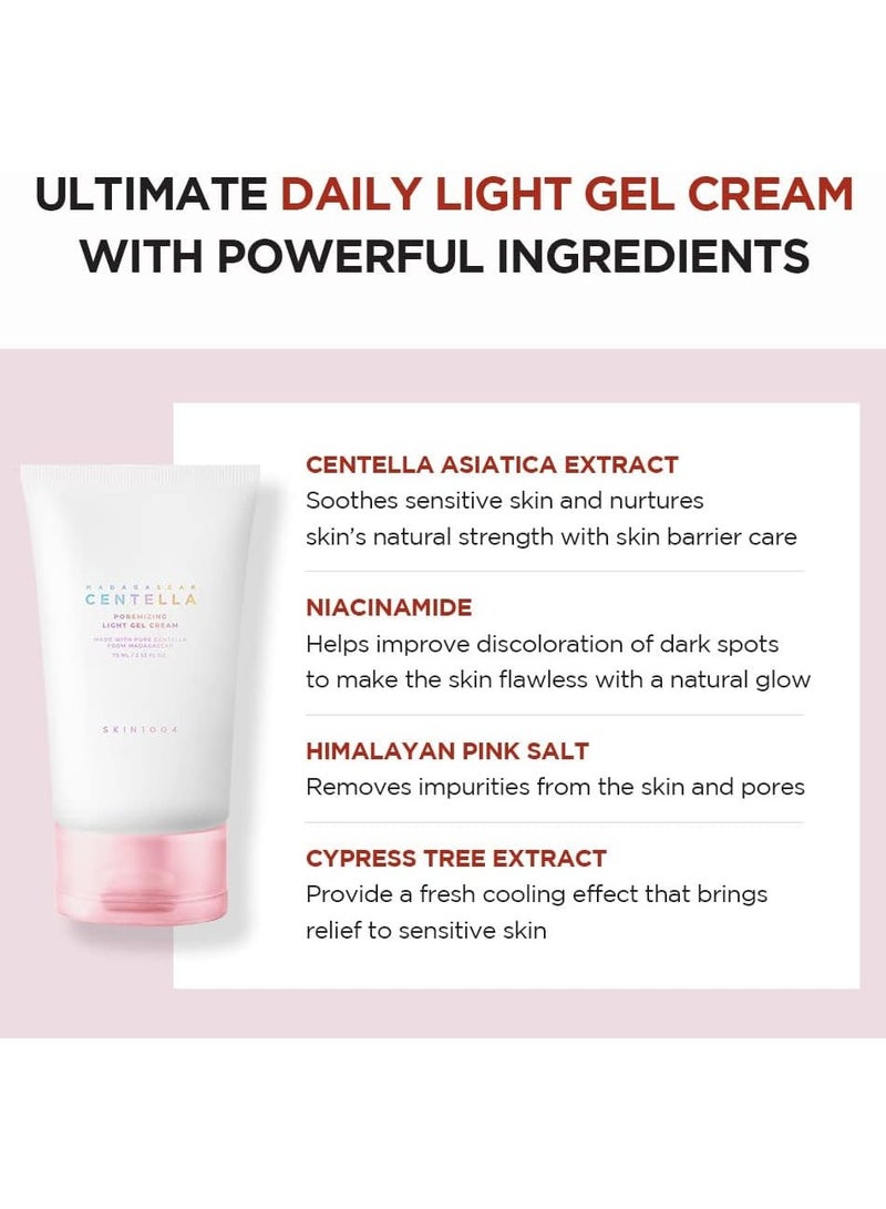 SKIN1004 Madagascar Centella Poremizing Light Gel Cream | Tightens Pores | Soothes Irritated Skin 75ml - Image 5
