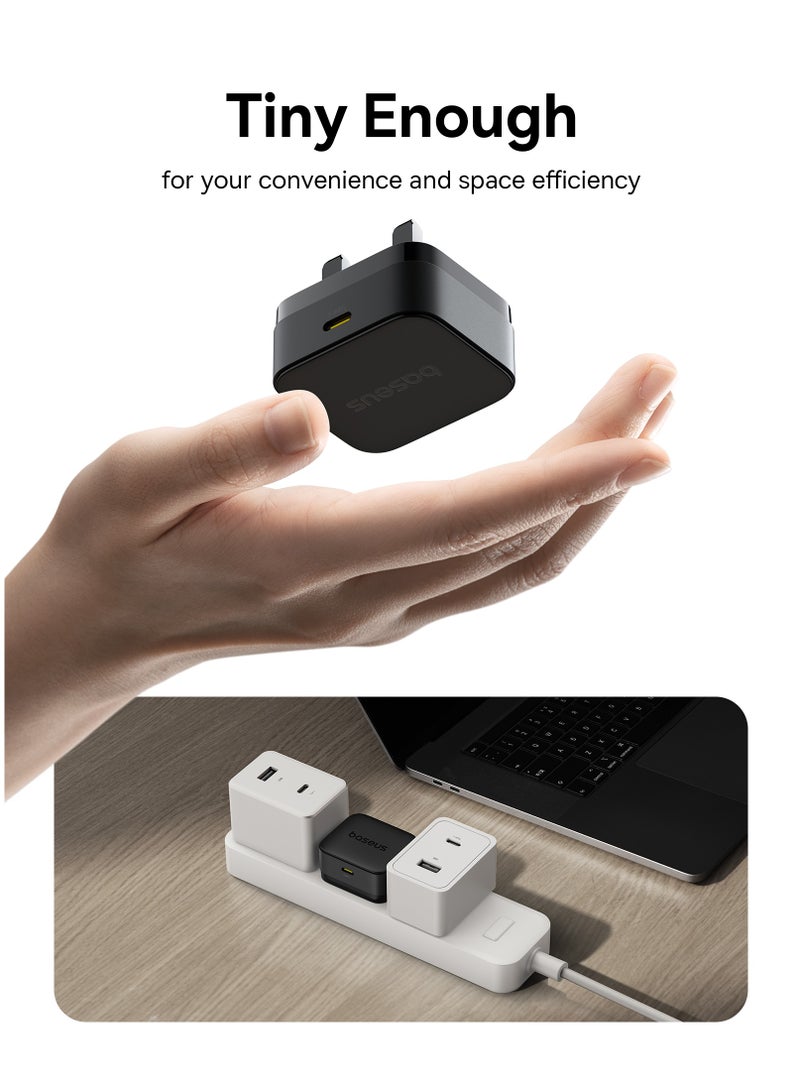 Baseus iPhone 16 PD 20W Fast Charging Charger Set – USB-C Type-C Wall Plug Adapter + 60W USB-C to USB-C Cable 1M – Compatible with iPhone 16 Pro Max, 16e, 15, iPad Pro, Air, Mini, Samsung, Pixel, OnePlus, USB-C Smartphones, Tablets, Power Delivery Devices – Durable Cable + Compact Charger Head (Black) 20W Type-C Wall Charger- Black - Image 5