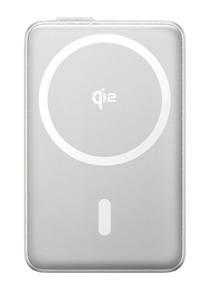 بيسوس 10000 mAh 3-in-1 MagSafe Wireless Power Bank with LED Display, Qi2 Certified 15W Magnetic Power Bank, Built-in Two-way 45W USB-C Cable, Portable Fast Charging Battery Pack, 30W USB-C Output, Compatible with iPhone 16/15/14/13/12, Samsung Galaxy S25/S24/S23/S22, Google Pixel 8/7, OnePlus 12, MacBook Air/Pro And More - Lunar Grey - Image 4