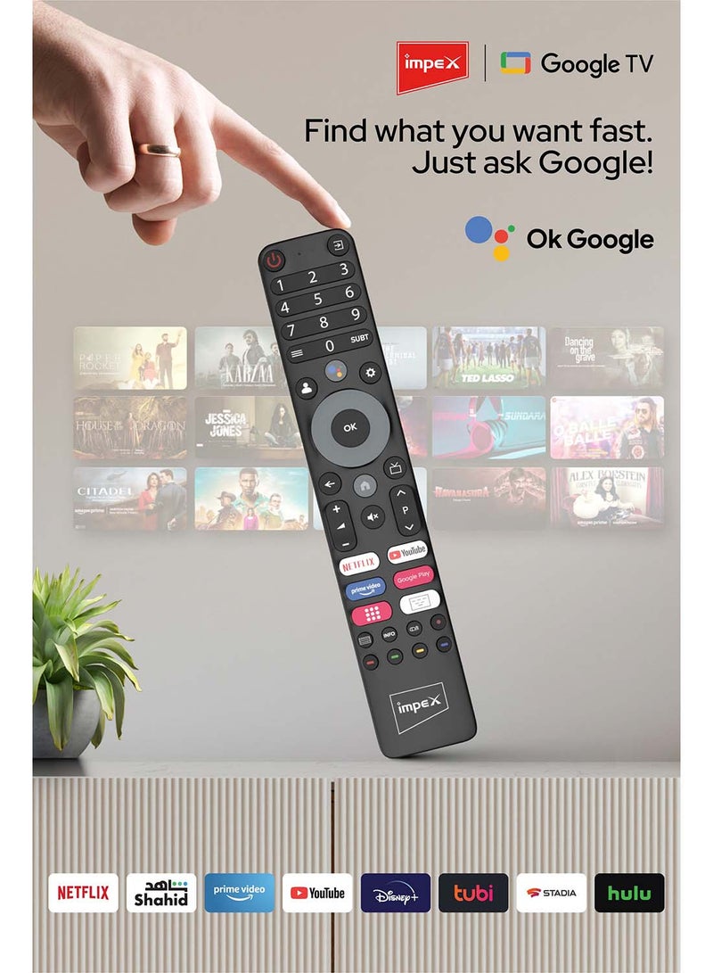 Impex 55" QLED Google TV | 4K Ultra HD | 120Hz DLG | Dolby Vision & Atmos | 2GB RAM + 16GB ROM | ALLM | HDMI ARC/eARC | Voice Remote | Wall Mount Included | Gaming Ready | Bluetooth, WiFi, Optical | 2 Year Warranty evoQ 55S4QLC2R120 Black  - Image 5