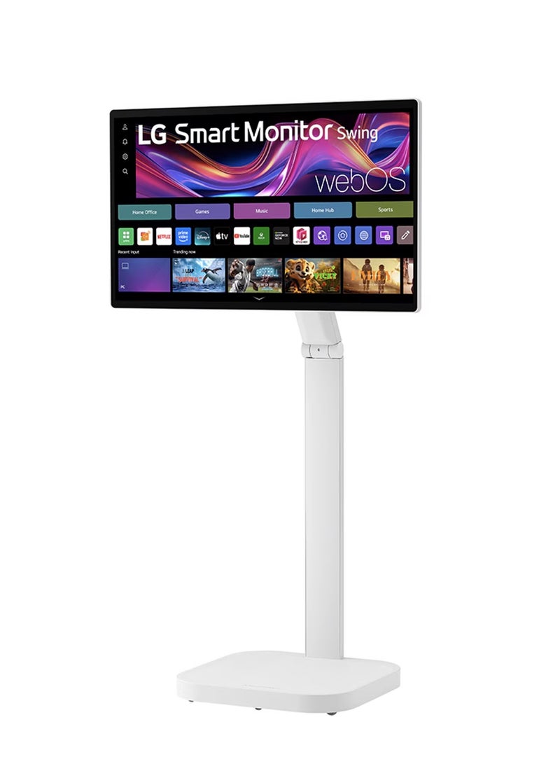 LG 31.5 inch 4K UHD IPS Smart Monitor Swing with touchscreen, featuring a unique movable stand and webOS system, Rolling stand with a hidden adapter, Build in Speakers USB-C, AirPlay 2 + Screen Share + Bluetooth, 32U889SA-W White - Image 2