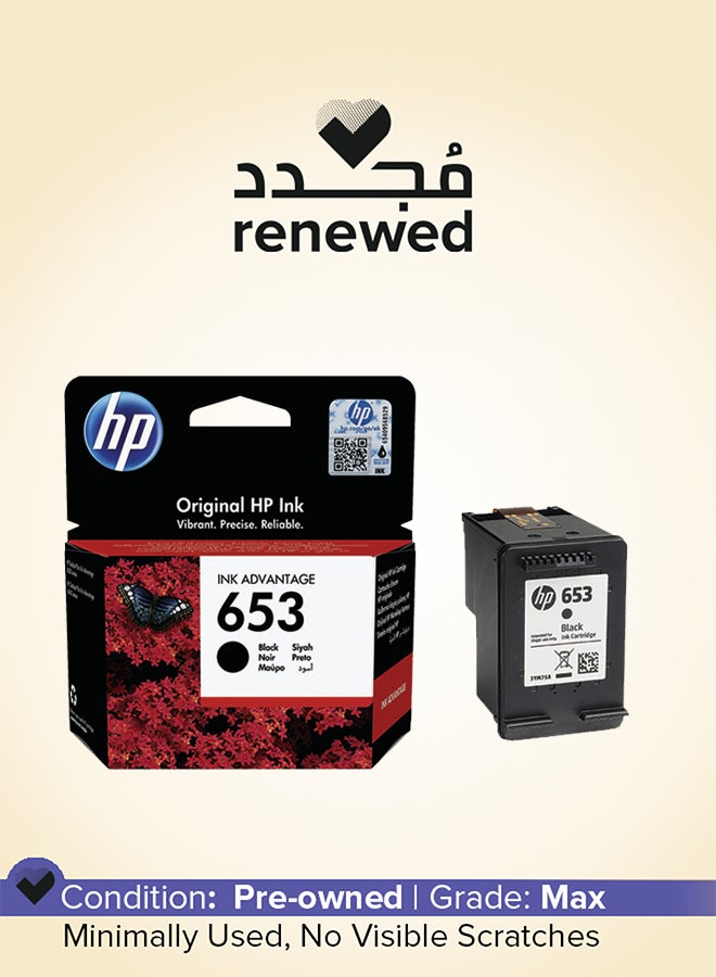 HP Renewed - 653 Original Ink Cartridge 3YM75AE Black black - Image 1