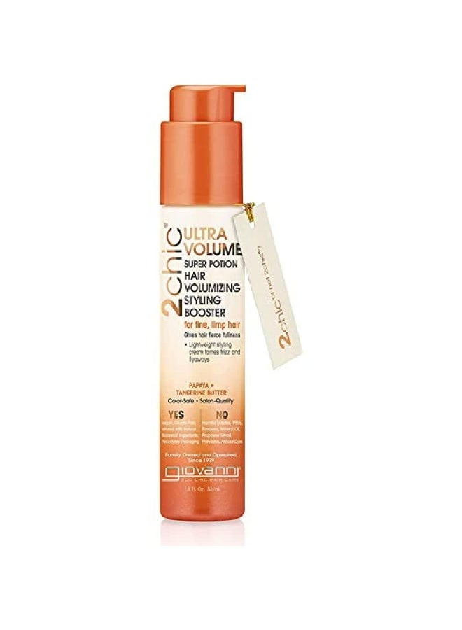 GIOVANNI 2chic Ultra-Volume Super Potion Hair Volumizing Styling Booster - Volumizing Formula with Papaya & Tangerine Butter, Weightless Control for Thin Hair, No Parabens, Color Safe - 1.8 oz - Image 1