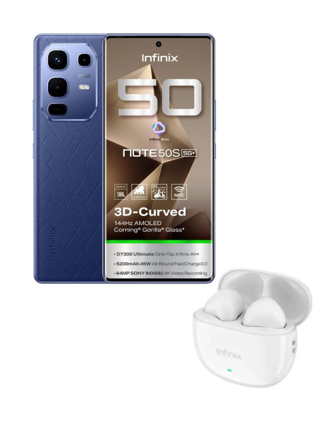 Infinix Note 50s 8GB RAM 256GB Marine Drift 5G+ With XBuds 3 Lite - Middle East Version - Image 1