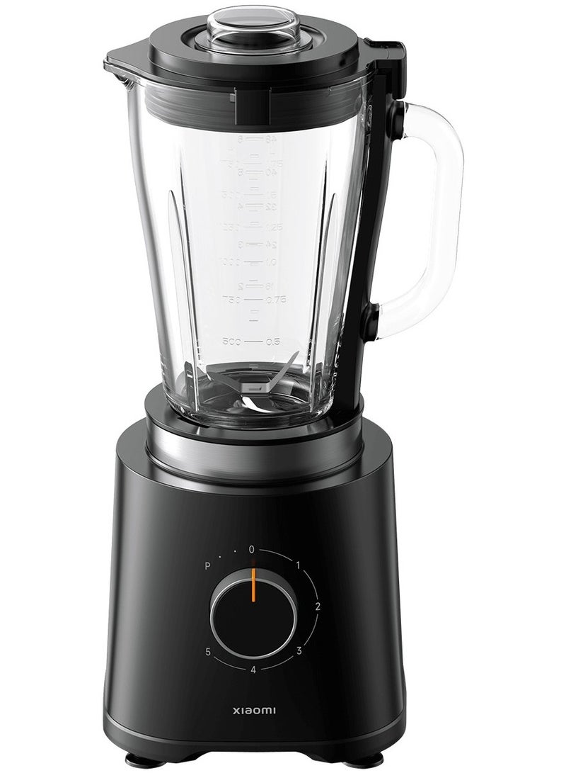 Xiaomi Xiaomi High-Performance Blender, 1.75L, 600W, 21000 RPM, 5-Speed with Pulse, Glass Jar, 217x199x443mm, Includes Measuring Cup, Lid, Base 1750 ml 600 W MLLJ001CM-1A black - Image 1