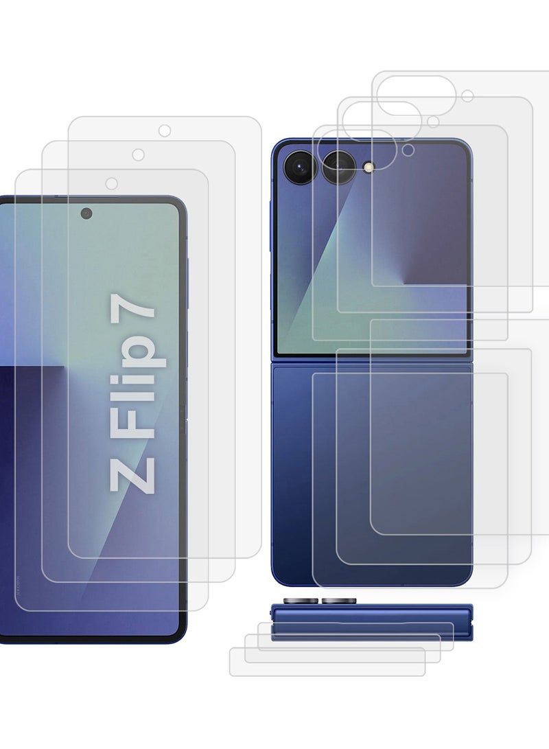 MARGOUN 3Packs Dual Guard Ceramic Screen Protector For Samsung Galaxy Z Flip 7 – Full Inner And Outer Display PET Protection Clear-3  - Image 1